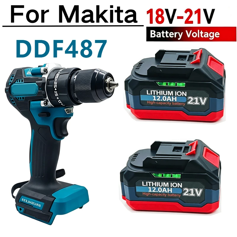 21V High Capacity Rechargeable Lithium Ion Battery 6.0AH /9.0AH/12.0AH for Makita 18V Battery Power Tool  BL1860  with BMS