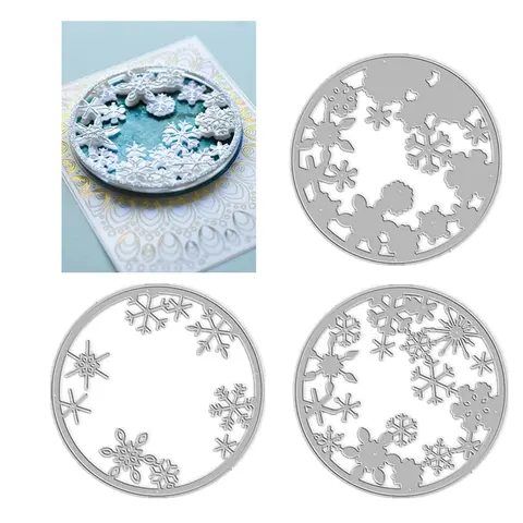 Snowy Circle Birch Press Metal Cutting Dies Layering Coverplate Scrapbooking For Paper Embossing Frame Card Craft