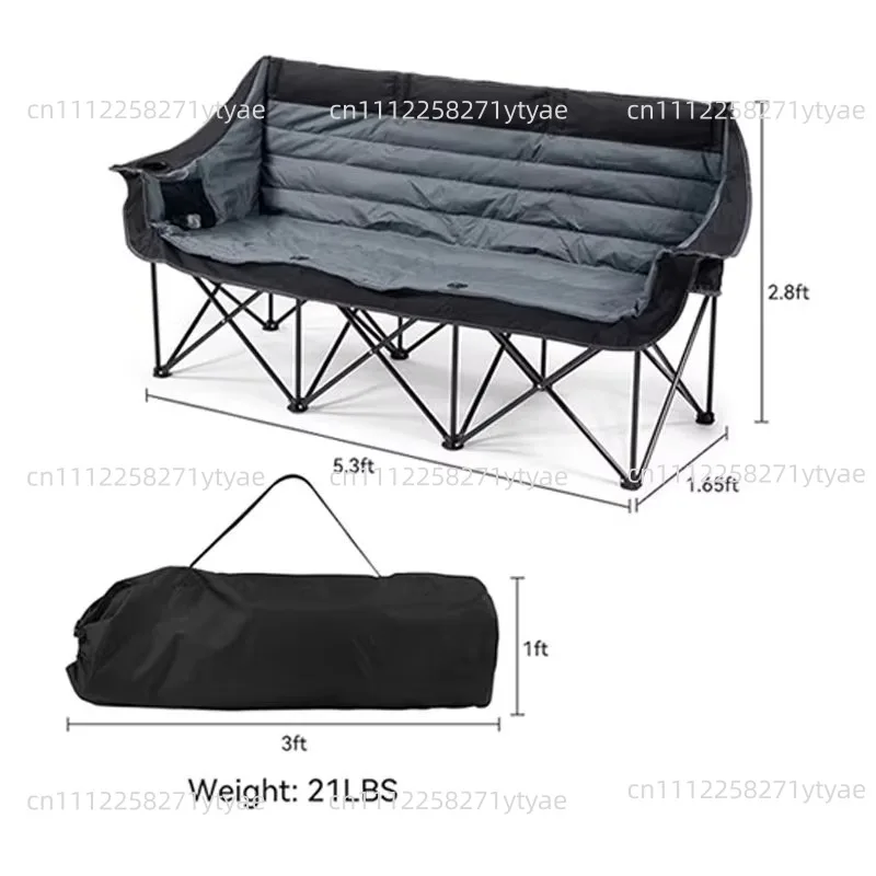 Heavy duty oversized portable three-seater furniture luxury lazy folding camping garden beach chair