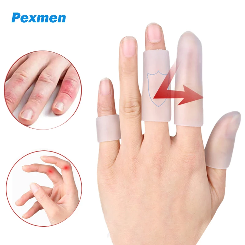 

Pexmen 2Pcs Finger Cots Finger Protectors Waterproof Finger Gloves Brace Sleeves for Hands Cracking Eczema Blister and Corns