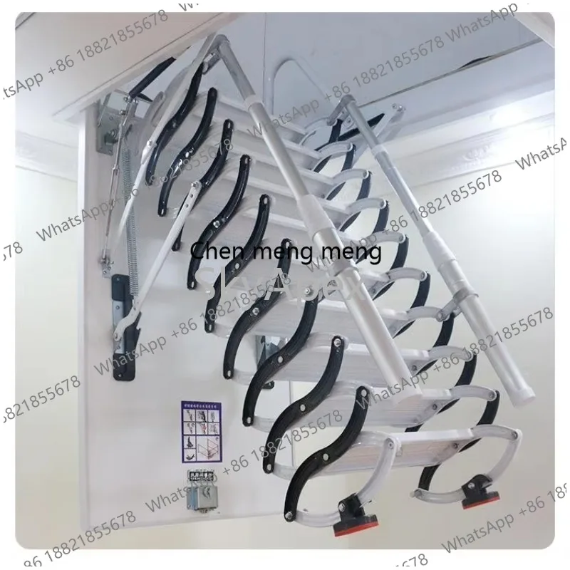 

Потолочная выдвижная складная лестница-стремянка для чердака, усиленная, антикоррозийная, простая в установке, для дома, для хранения на чердаке, безопасная, нескользящая