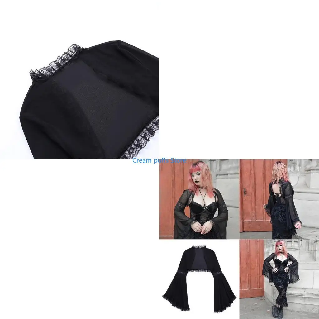 

50L Gothic Sexy Crace Thrug Vintage Half -рубашки