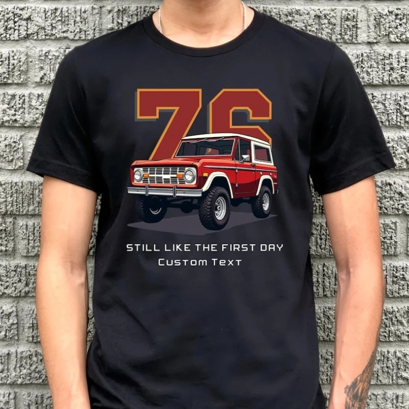 50th Birthday Vintage 1976 Shirt Gift Born in Still Like The First Day Unisex Tee Commuter All-match Printed T-shirt Tops