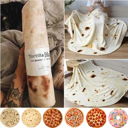 WASART Warm flannel tortilla blanket mexican pita throw blanket for bed fluffy velvet fleece ​sofa plaid winter pizza blanket