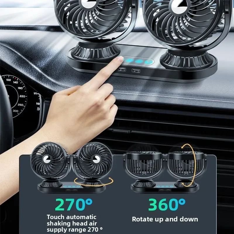 

Вентилятор автомобильный 26 дюймов, универсальный, 24В/12В, с двойной головкой, для грузовиков и минивэнов, мощный, для охлаждения и кондиционирования воздуха