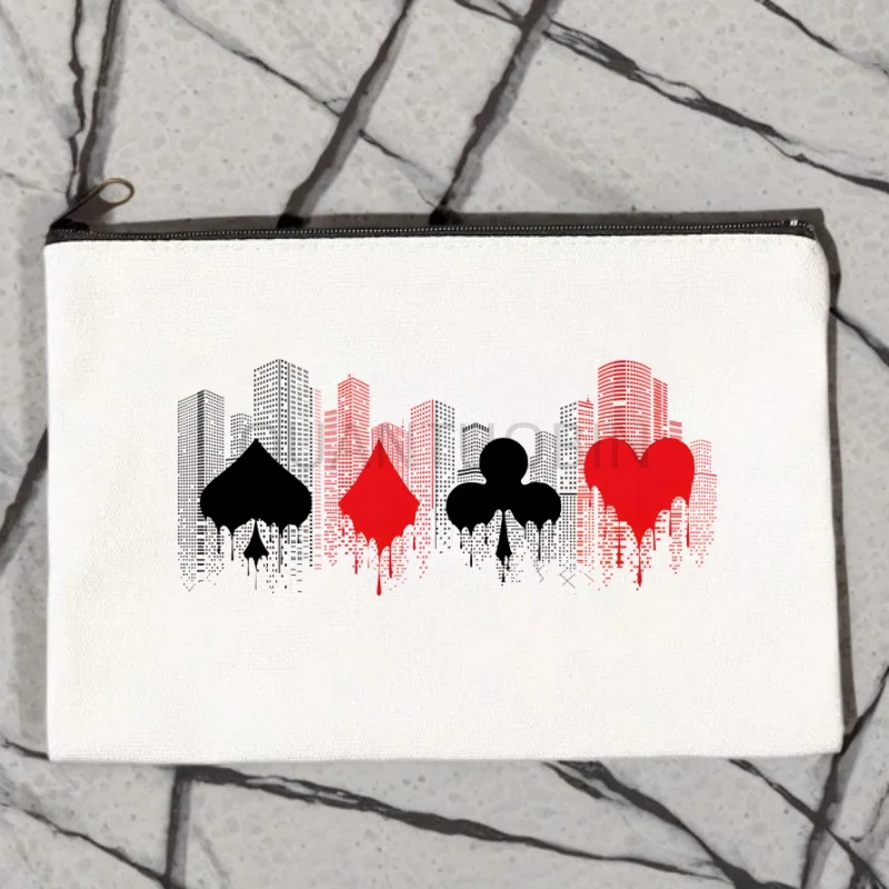 

Косметичка-органайзер для путешествий с принтом «Алиса в Бордерлендах» (Усаги, Арису, Куйна), женская, холщовая, на молнии