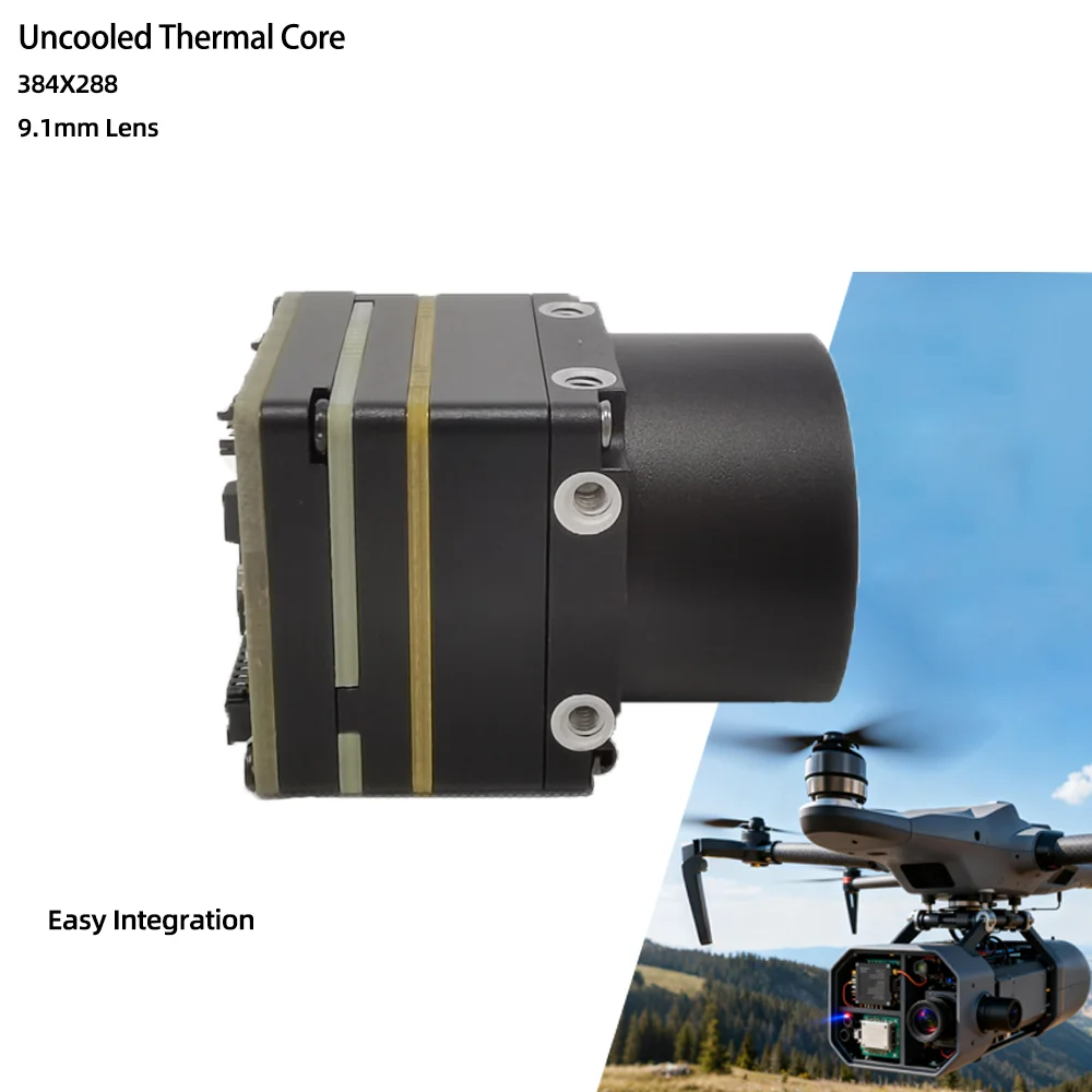 Infiray Infrared Thermal Imaging Camera 384X288 9.1mm Thermal UVC FPV Drone Payload Firefighting 40mk 28.9x21.7