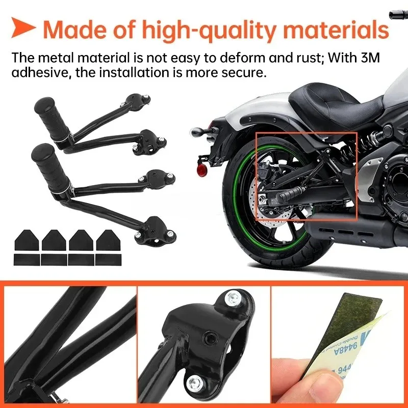 Motorcycle Rear Passenger Foot Pegs Pedal Black Footrest Bracket Modified bracket For Kawasaki Vulcan S 650 VN650 2015-2022