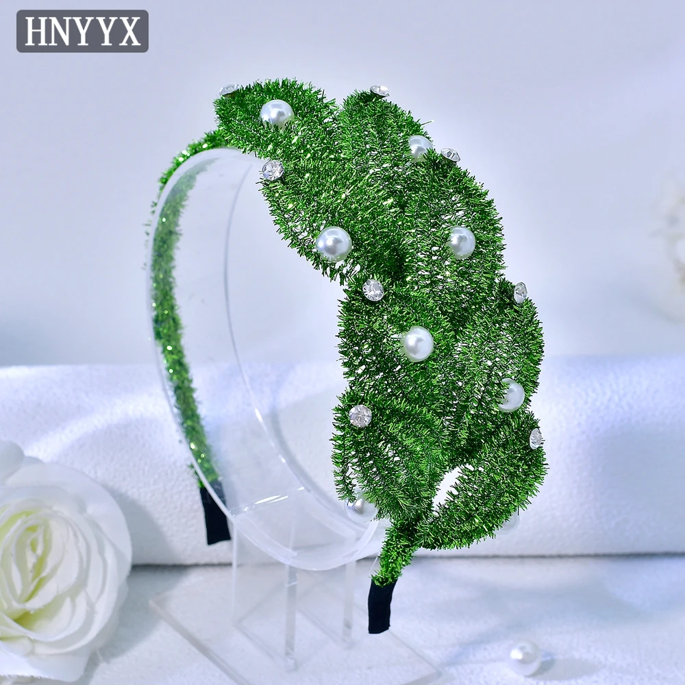 

HNYYX Handmade Green Pipe Cleaner Headband Fashion Girl Headwear Elegant Cute Headdress Wedding Jewelry Hair Accessories A371