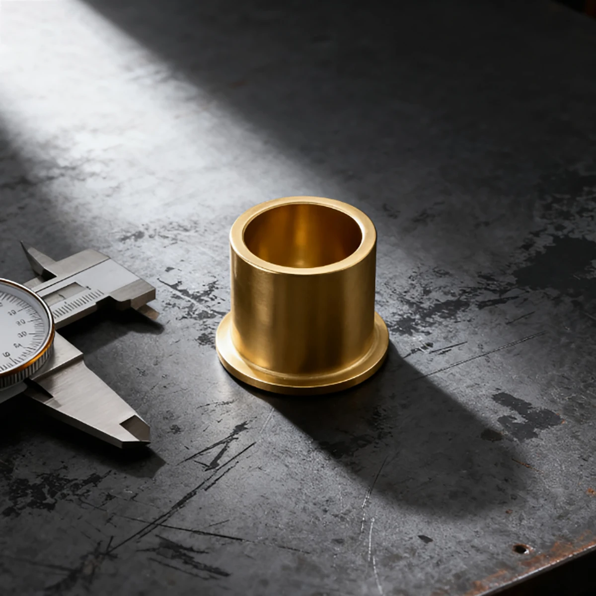 ID=10 /12 /16 /20mm Flanging Self-Lubricating Bearing Powder Metallurgy Oil Copper Bushing Sleeve With Stepped Flange