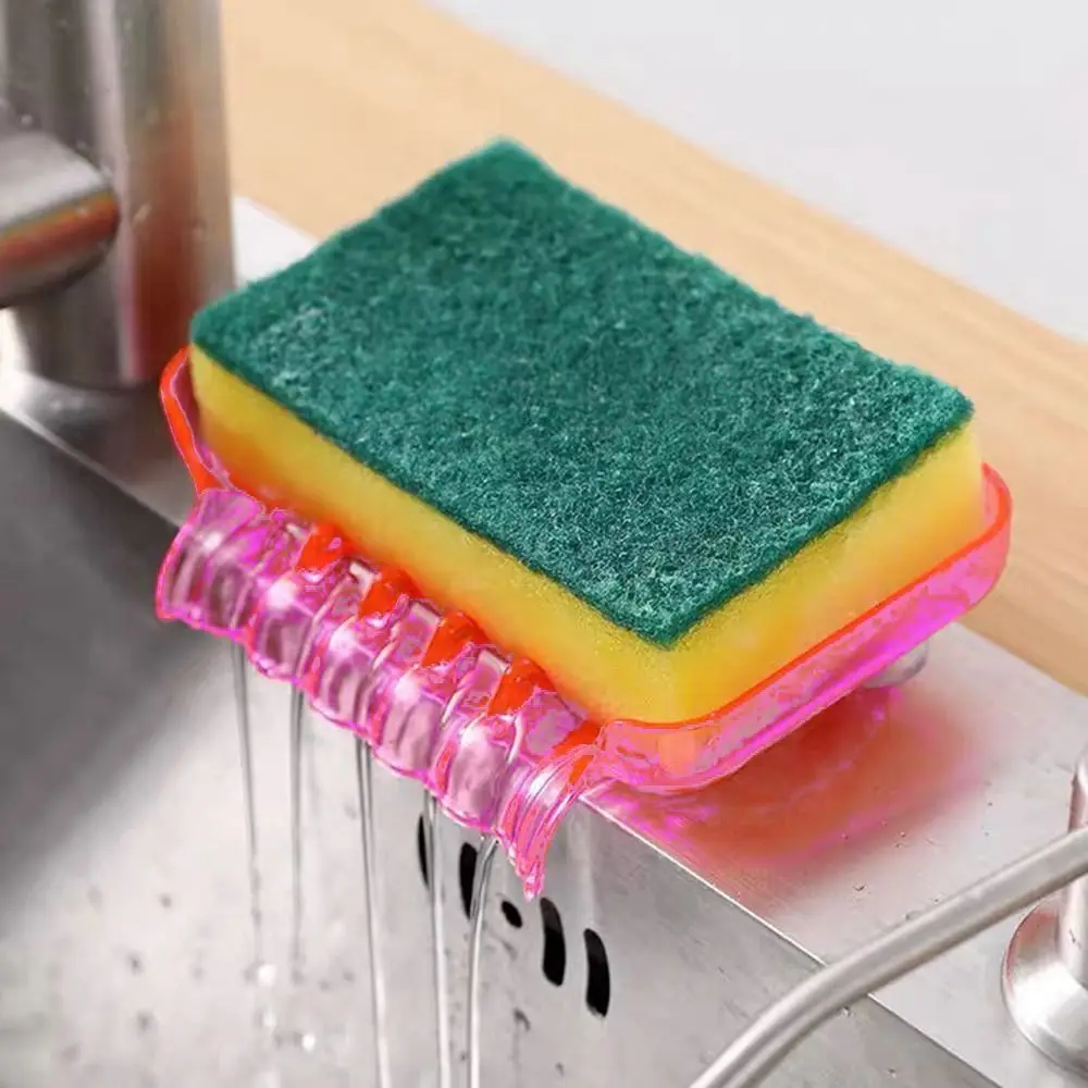 Portable Self Draining Soap Dish Bathroom Accessories Waterfall Soap Holder with Suction Cup Soap Drain Rack