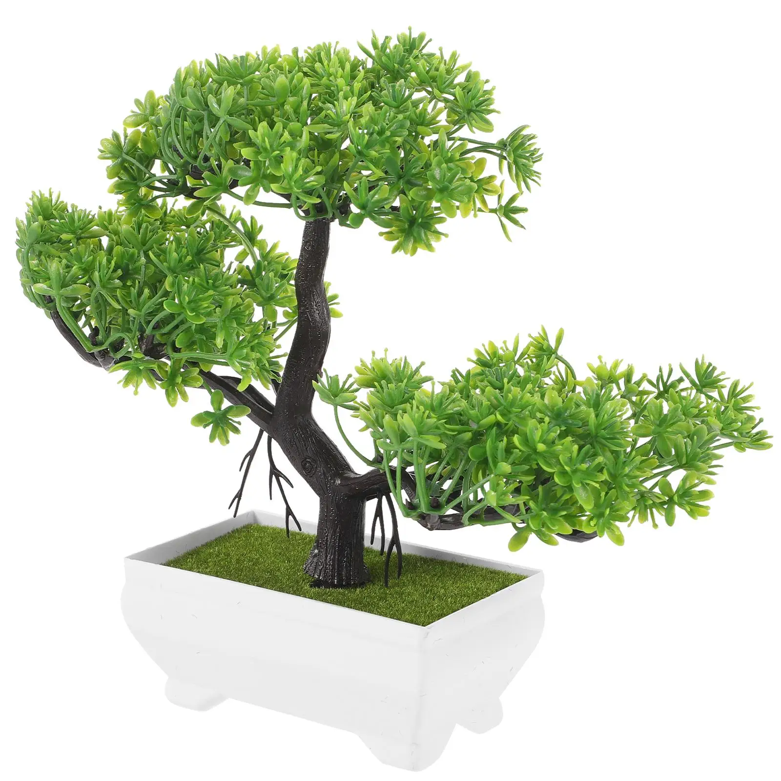 

1 Mini Realistic Artificial Welcome Pine Bonsai Tree Faux Plant for Desk Indoor Decoration Green Color Long Lasting