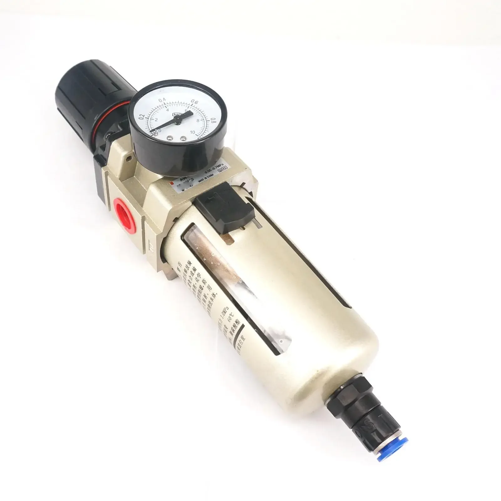 

AW4000-04D Регулятор воздушного фильтра 1/2 дюйма BSPP с манометром и кронштейном Автоматический дренажный пневматический