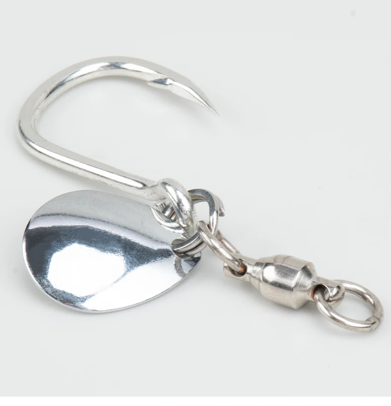 OBSESSION HK043 5er-Set rotierende Pailletten-Jigging-Haken 8062 Slow Jigging Edelstahl High Carbon Spoon Spinner Assist Hook Tackle – Detail 6