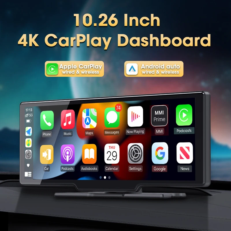 Pantalla Carplay Android Auto de 10,26 pulgadas, máquina inteligente Multimedia para coche, adecuada para BMW, VW, Ford, Peugeot, Audi, Toyota, Opel, Renault, Nissan, Seat 2