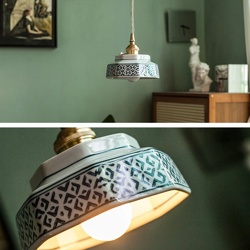 Neue Retro-Keramik-Pendelleuchten im chinesischen Stil, japanische Gasthaus-Schaufenster, Restaurant, Teestube, Bartheke, Insel – Detail 7