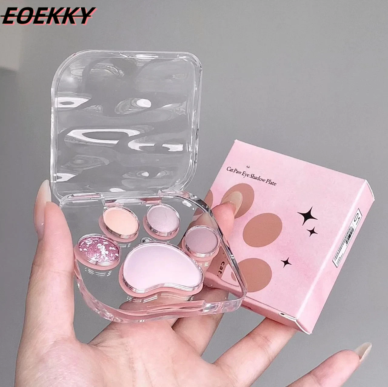 EOEKKY Placa de sombra de ojos de garra Rosa ilumina el gusano de seda para dormir, colorete en polvo de alto brillo, paleta de sombra de ojos de perla, cosméticos