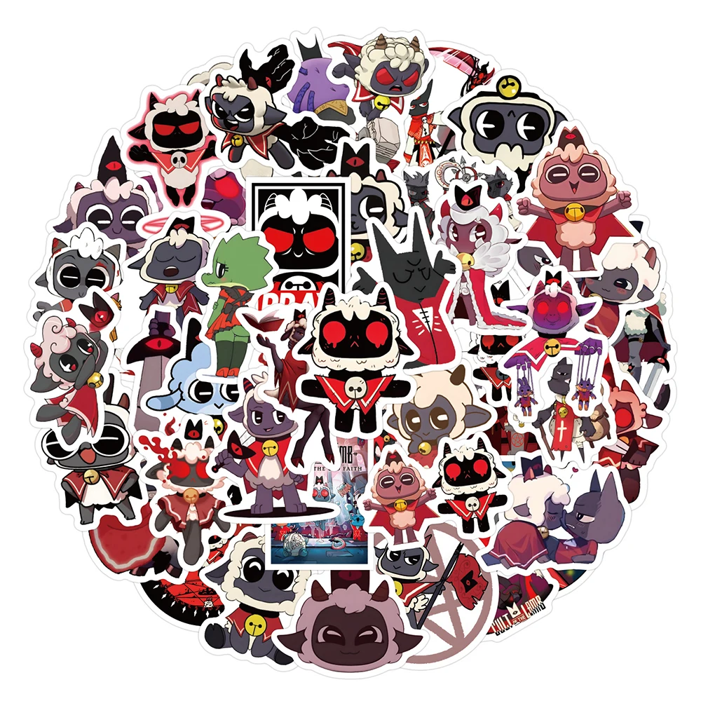 10/30/50/120pcs Cult of the Lamb Cartoon Stickers Hot Game Decals DIY Suitcase Luggage Scrapbook Reward Classic Graffiti Sticker view 2