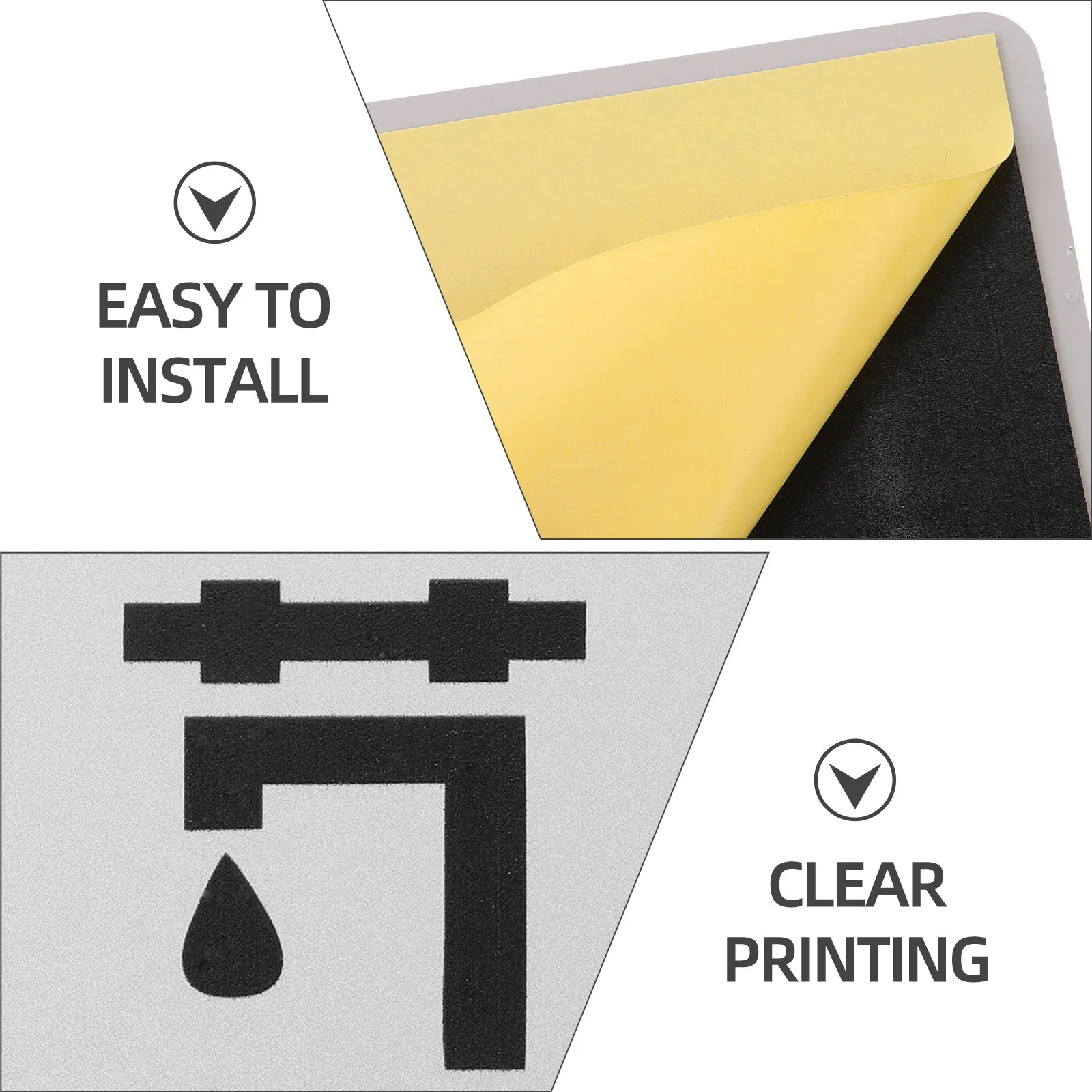 Water Saving Signs Aluminum-Plastic Material Rust Resistant Bathroom Door Wall Decor Caution Sign for Conservation Awareness