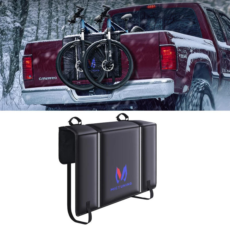 

MICTUNING Велосипедная накладка на заднюю дверь для горного велосипеда, сейф 2 велосипеда на грузовике, со светоотражающими полосами и карманом для инструментов, для уличного велосипеда