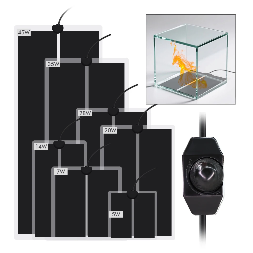 EU/AU/US/UK 45W-5W Plants Pet Temperature Heating Pad PET Environmentally Friendly Material Knob Type Temperature Control Device