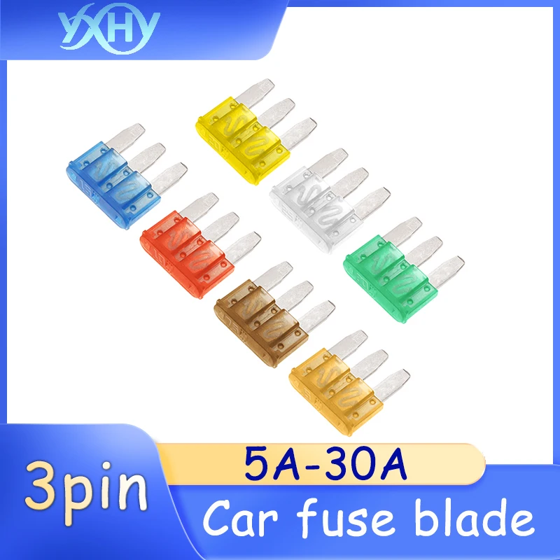 

10pcs Automotive three-pin fuse, car fuse, plug-in fuse, three-pin fuse 5A-30A