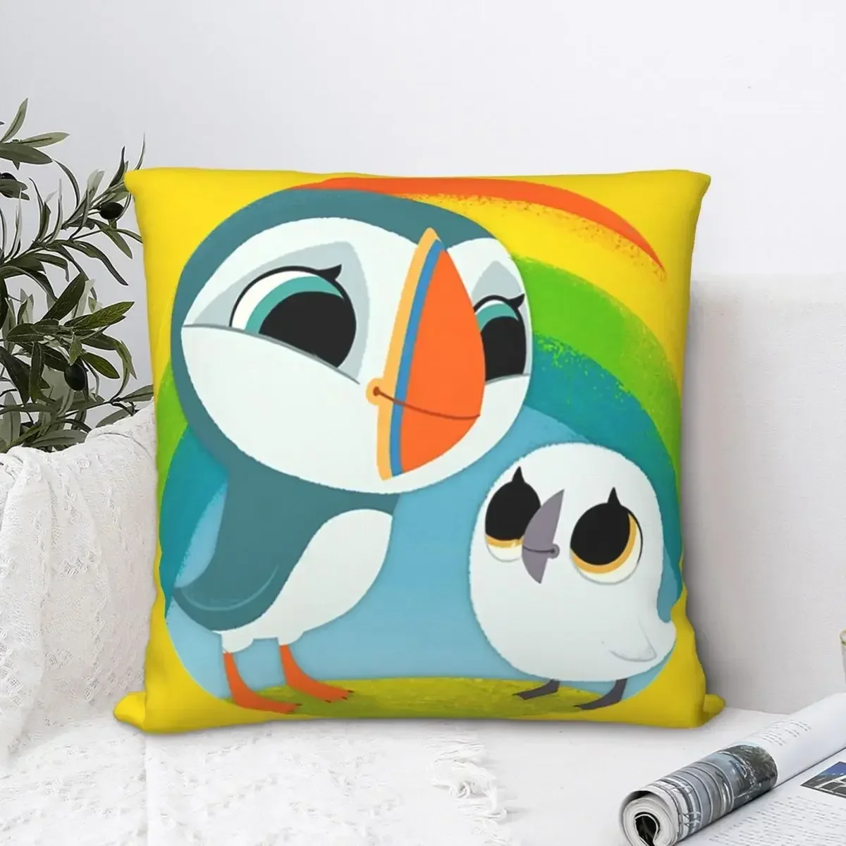 Puffins Preschool Gifts - Rocks - Irish Coast - Ireland Square Pillowcase Cushion Cover Comfort Pillow Case Throw Pillow cover