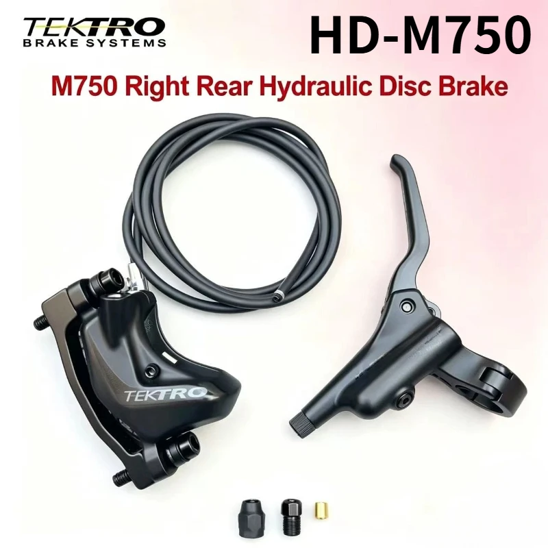 TEKTRO HD-M750 Split Right Rear Hydraulic Disc Brake 2-Piston Post Mount Mineral Oil Brake BH90 Hose for MTB Mountain Bike
