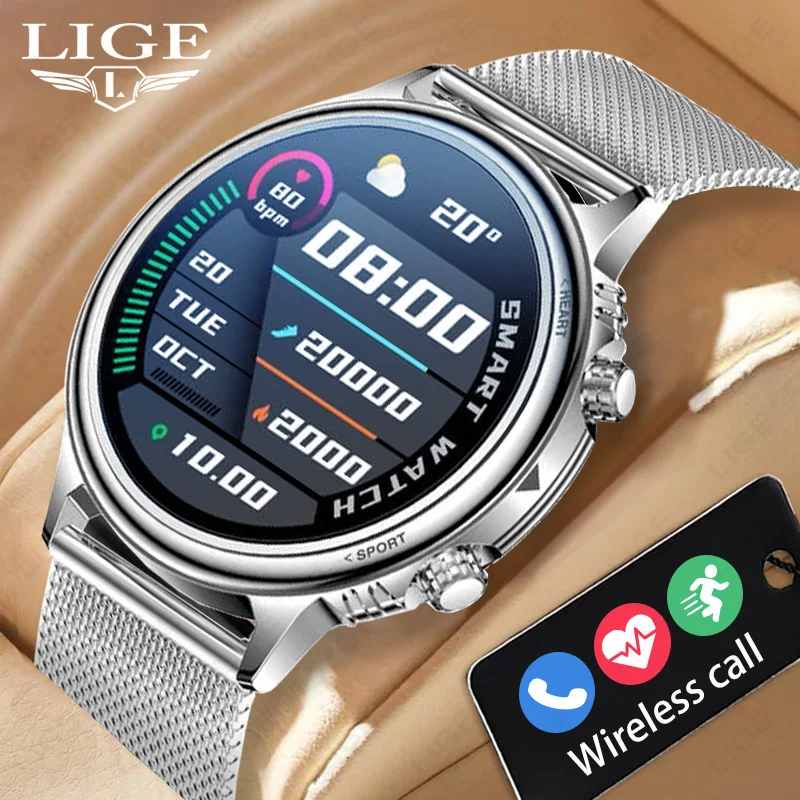 

Смарт-часы LIGE: мониторинг здоровья и сна, Bluetooth-звонки, воспроизведение музыки, 220 мАч. Распродажа. Мужской браслет, женские смарт-часы.