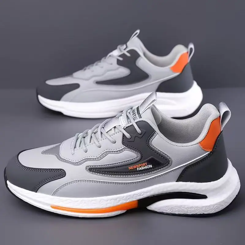 

Men 2026 Durable Leather Mesh Casual Shoes Breathable Comfortable Outdoor Running Sneakers Versatile Sport