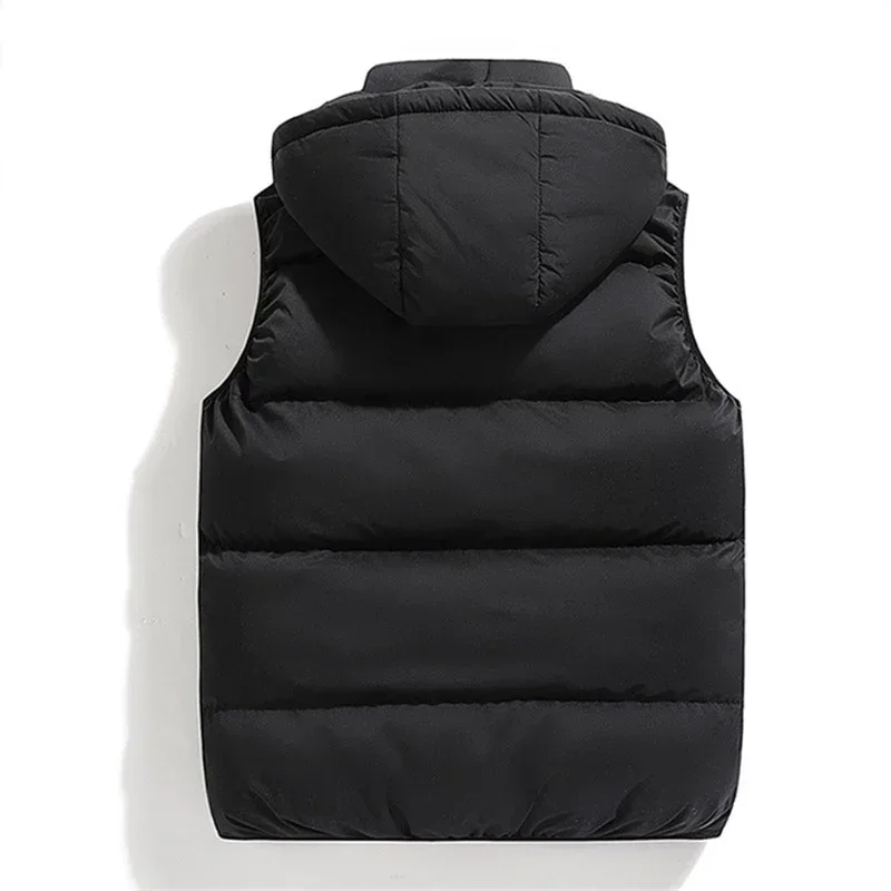 Autumn Winter Men\'s Vest Jacket Waterproof Warm Sleeveless Vests Men Jacket Fashion Hooded Casual Vest Mens Thicken Waistcoat