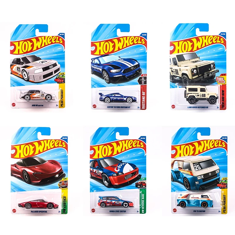

Автомобили Hot Wheels 2025 K CASE McLAREN HONDA CIVIC AUDI 90 1/64, литая под давлением металлическая модель, коллекция игрушечных транспортных средств