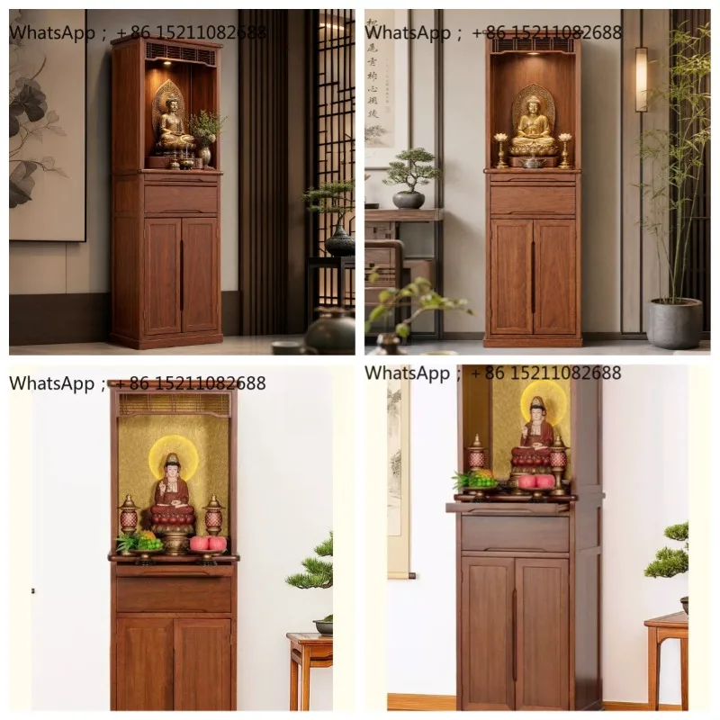 SCY Buddhist shrine Solid wood God of Wealth Household Buddhist cabinet Shrine offering table Guan Gong Shrine cabinet