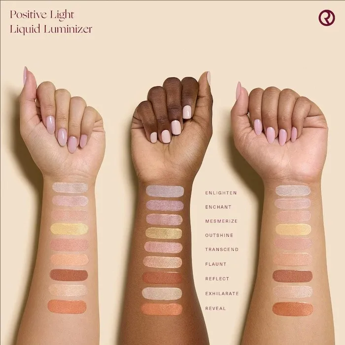 نادر الجمال الإيجابي الخفيف السائل الإنارة تسليط الضوء على الكنتوري السائل أحمر الخدود ماكياج الوجه لامع تألق أحمر الشفاه عالي أخف #3