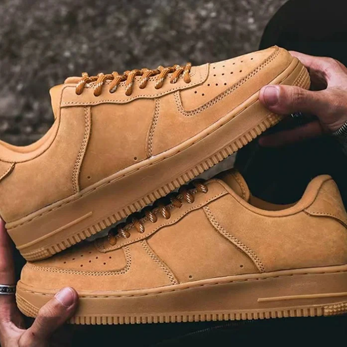 Modische Flache Runde Weizenfarbene AF 1 Schnürsenkel Herbstbraune Schnüre Sport Basketball Freizeitschuhe High-Top Canvas Schuhbänder – Detail 5