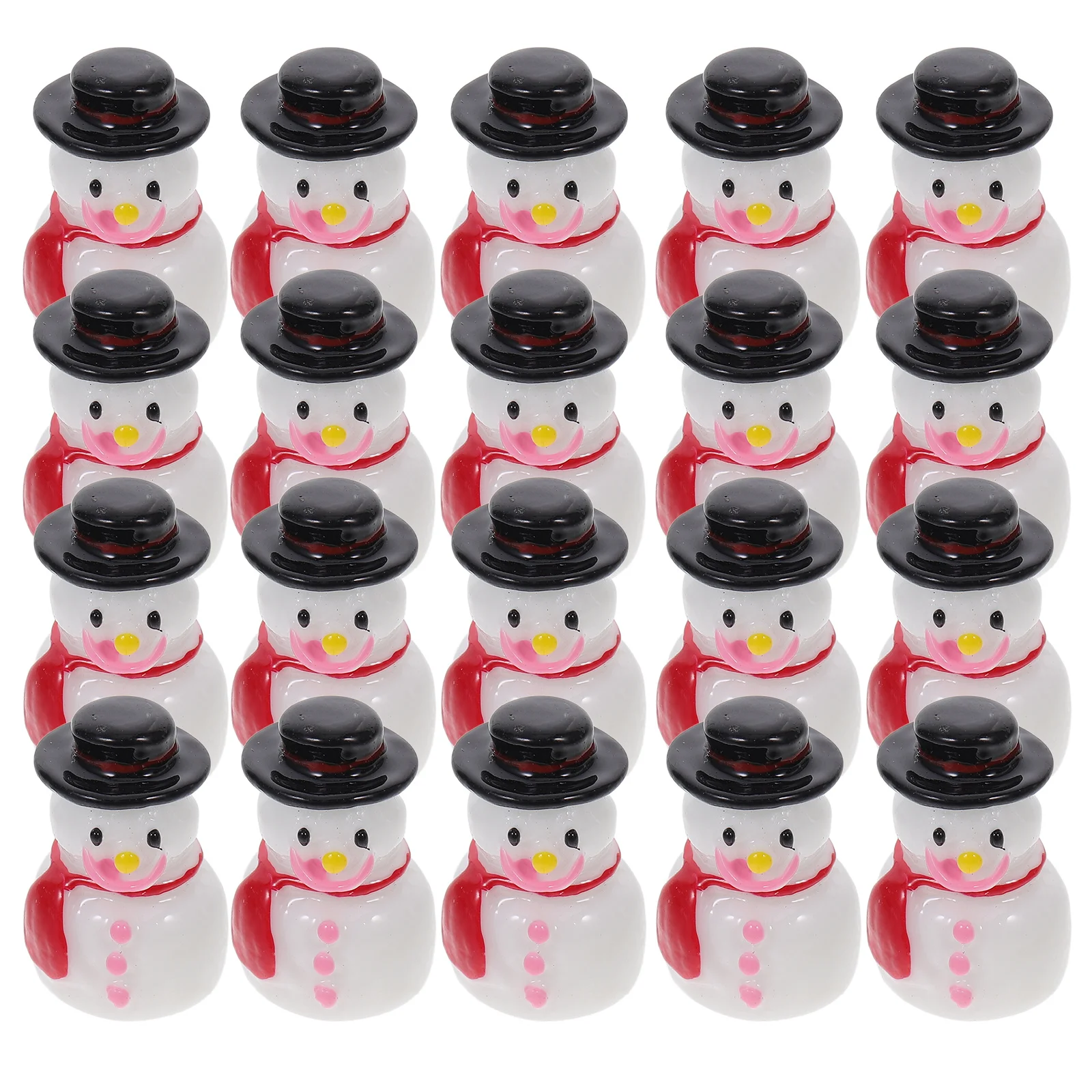 

20Pcs Resin Snowman Statues Miniature Christmas Decorations Top Hats Festive Home Party Cake Toppers Xmas Dollhouse Decor