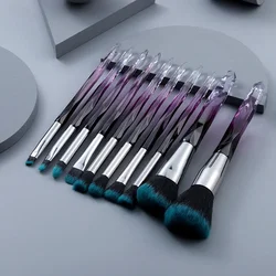 Kit de pinceaux de maquillage en cristal pour femmes, 5 à 10 pièces, poudre, fond de teint, ombre à paupières, sourcils, lèvres, beauté