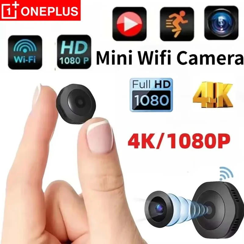 

Мини-камера Oneplus 4K HD, портативная, беспроводная, невидимая, с ночным видением, Wi-Fi, удаленный мониторинг, видеорегистратор, диктофон