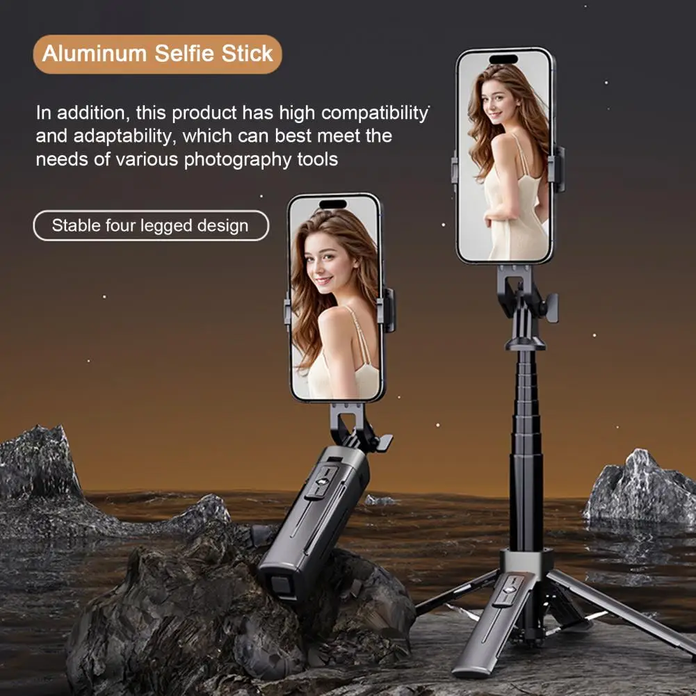 Trípode para telefone 2025, bastão de selfie com luz de preenchimento, comprimento ajustável, rotação de 360 graus, tripé universal para celular com sem fio R