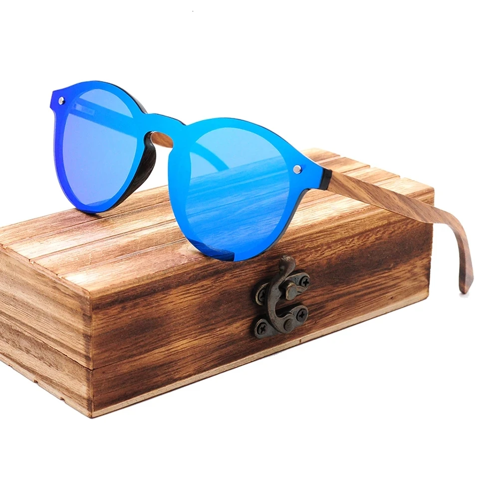 COHK Fashion Wood Women Sunglasses Polarized UV400 Brand Designer Classic Vintage Mirror Lens Sun Glasses Female Gafas De sol