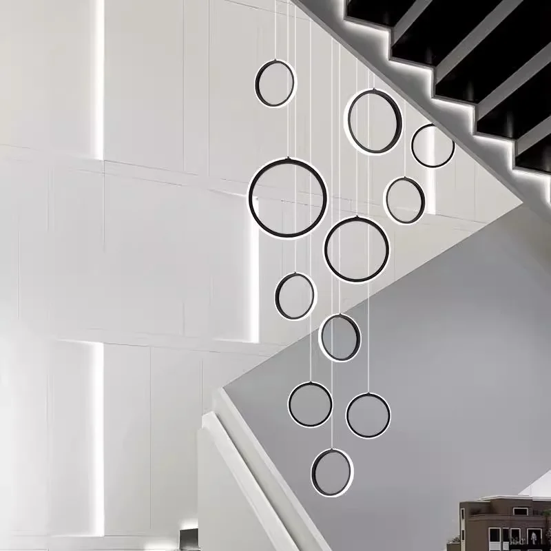 Nordic Pendant Lights for Home Decoration, Stair Chandelier, Sala de estar e jantar, Luz de teto, Iluminação interna