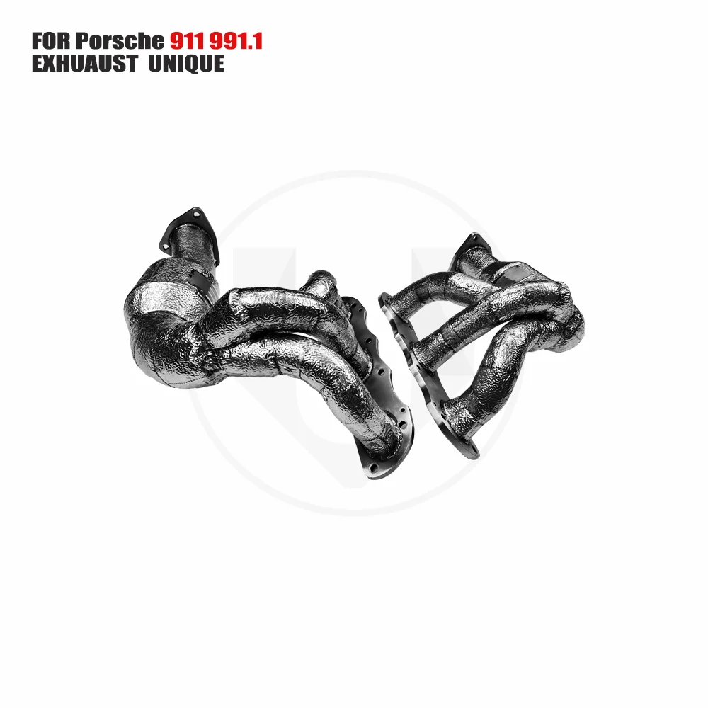 UNIQUE Full exhaus Manifold High Flow Downpipe for Porsche911 991.1 Car Accessories With Catalytic Converter Header Catless Pipe