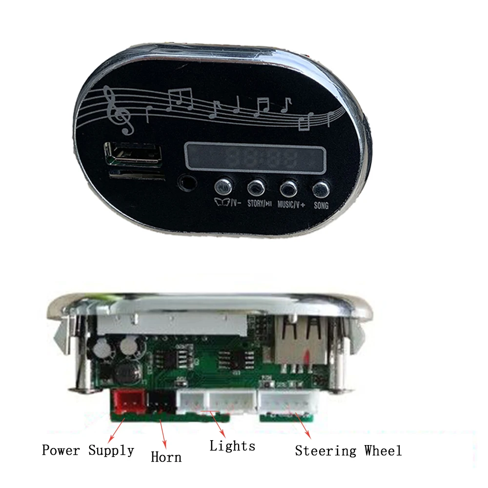 เด็ก12V ไฟฟ้า Master Controller เครื่องเล่นเพลงจอแสดงผลแรงดันไฟฟ้า,เล่าเรื่อง,MP3 USB