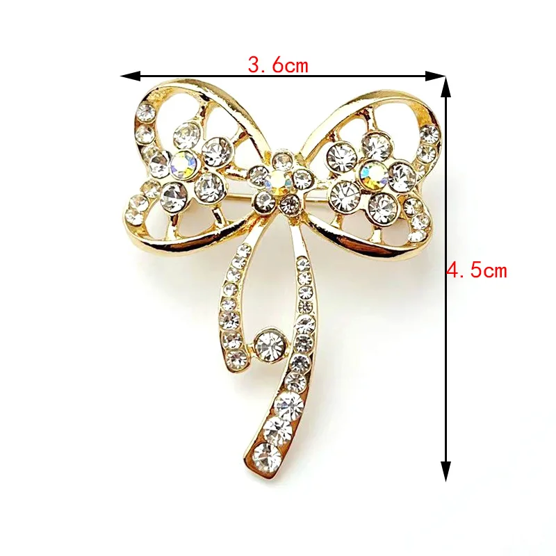 8Styles Bow Dolphin Heart Apple Brooch Golden Metal Rhinestonesr Design Pin Women Clothing Handbag Backpack Decorative Discovery