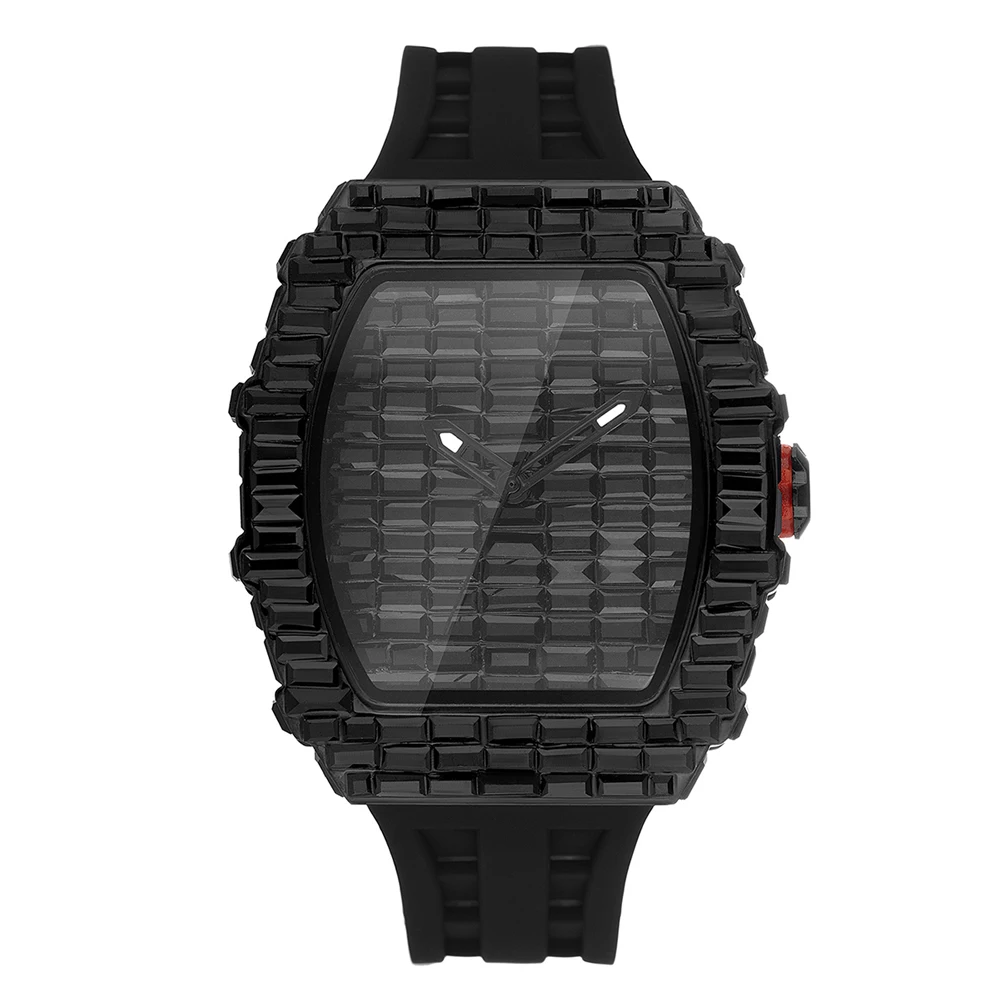 Men's Creative Full Square Diamond Watch, Gift Box