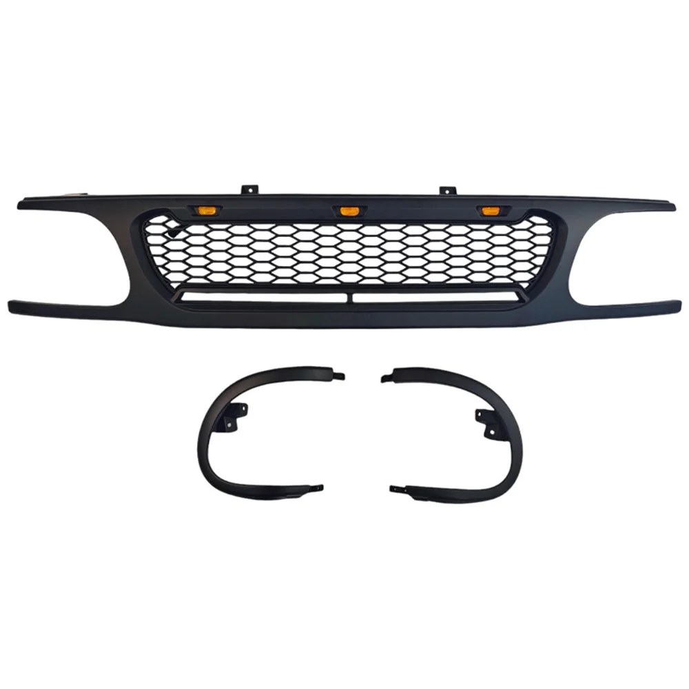 Front Grille for Ford Explorer 1995-2001 Sport Mesh Grill with LED Light Bar Front Bumper Grille Exterior Styling Upgrade view 3