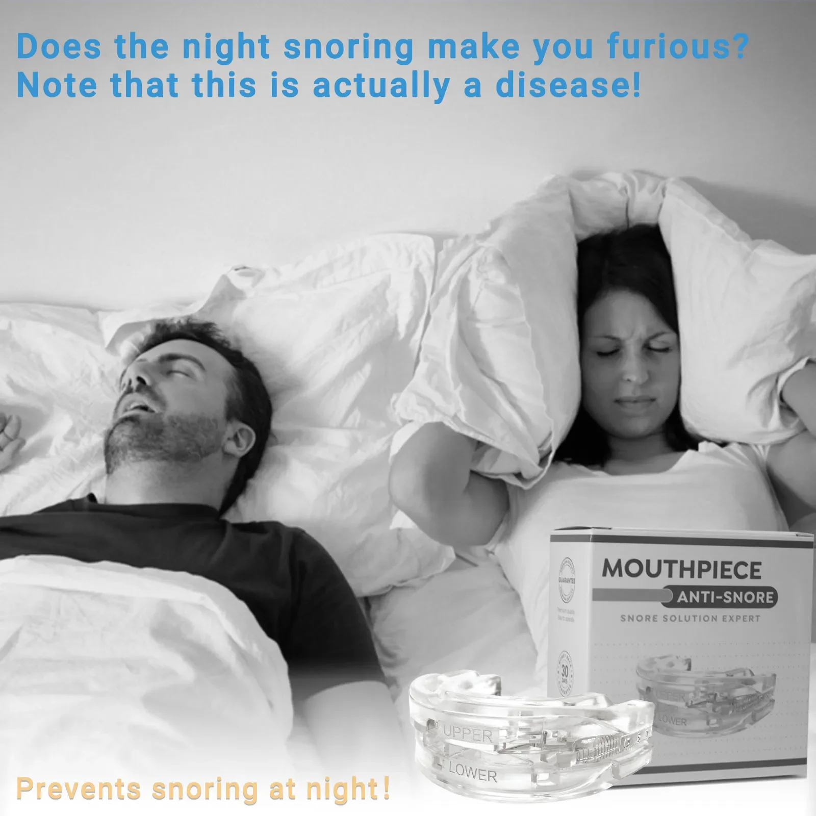 Sleep Anti-Snoring Mouthpiece Snoring Solution Stop Snore Mouth Guard Sleeping Aid Device Improve Sleep Breath