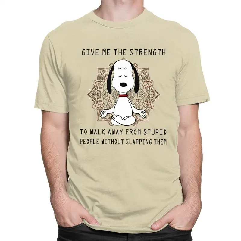 Custom Cool Cute Cartoon Snoopy T Shirt Men 100% Cotton T-shirt Leisure Tee Tops Fashion Tshirt