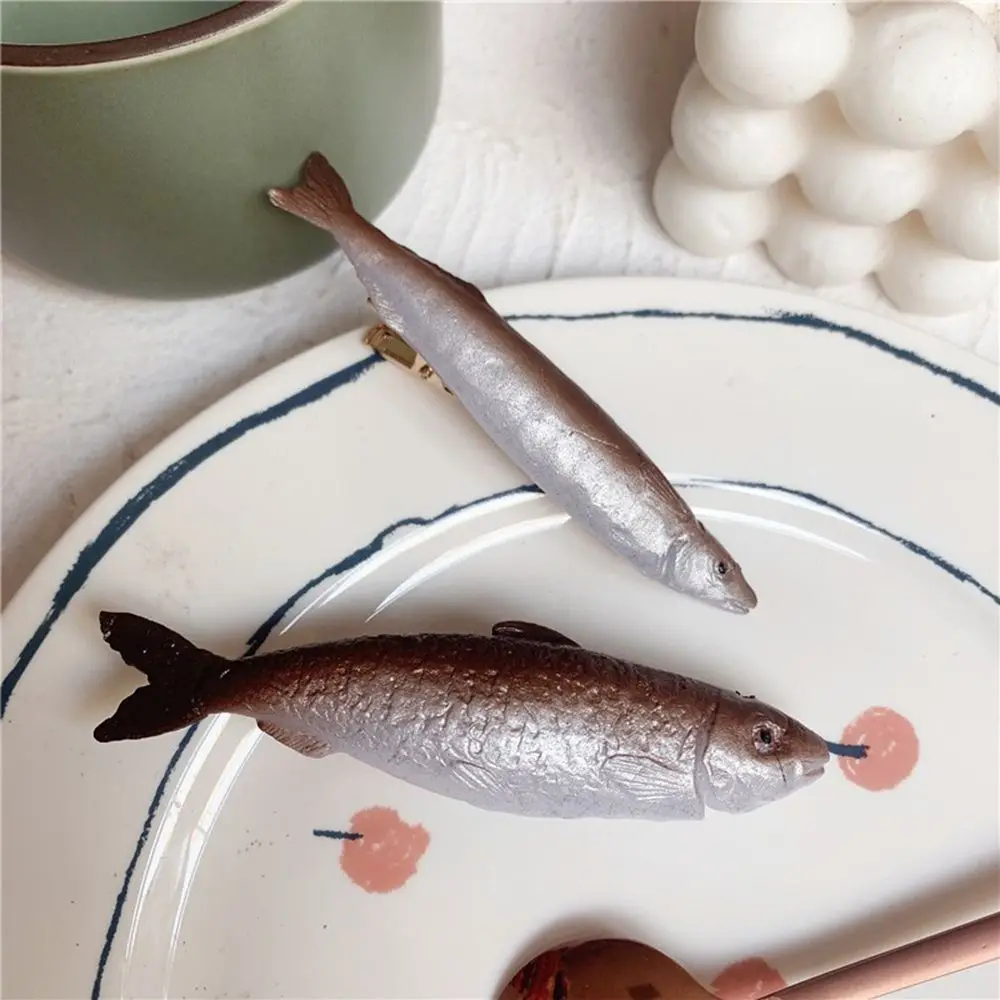 Lovely Simulated Food Bangs Clip Funny Headdress Dried Fish Hairpin Women Hair Clip Korean Style Barrette Headwear image 5