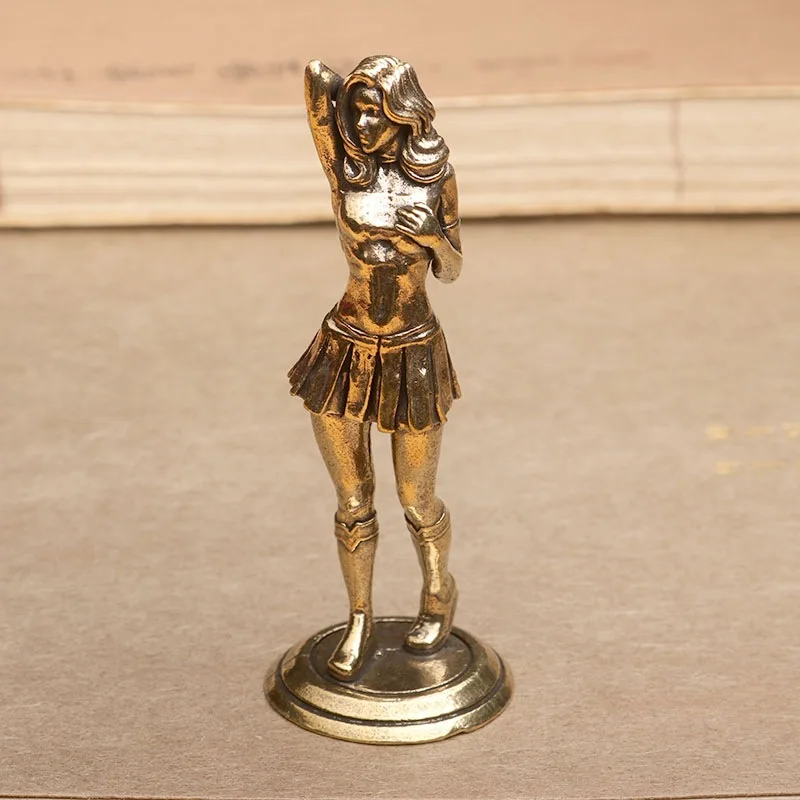 

Little Fairy/ Retro Brass Pleated Skirt Beauty Desktop Ornaments Metal Figure Sculpture Living Room Home Decoration Gift